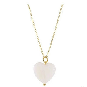 NEW Sparkly Gold Unisex-Women’s Pearl Heart, Yellow Gold Filled Necklace, 16-18”